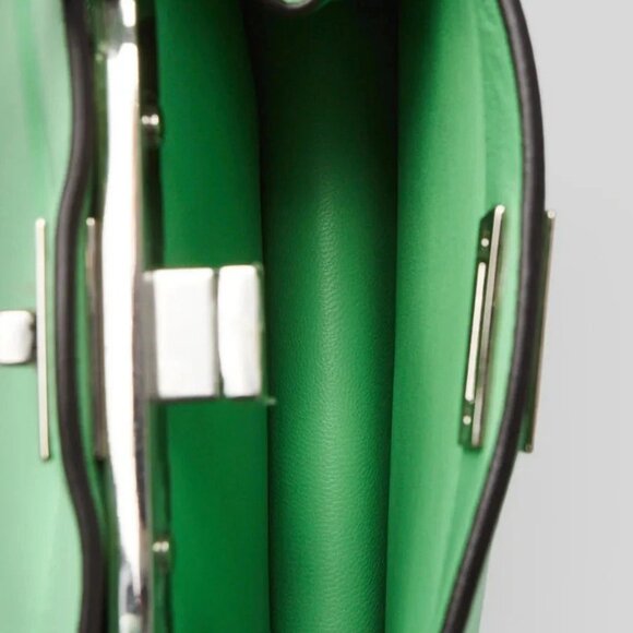 Fendi Green Lambskin Leather Petite Peekaboo Iseeu Satchel Bag 8BN335 - Picture 9 of 12